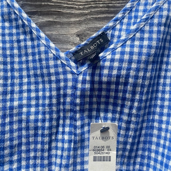 Talbots Blue and White V-Neck shorts jumpsuit romper NWT - Picture 2 of 10